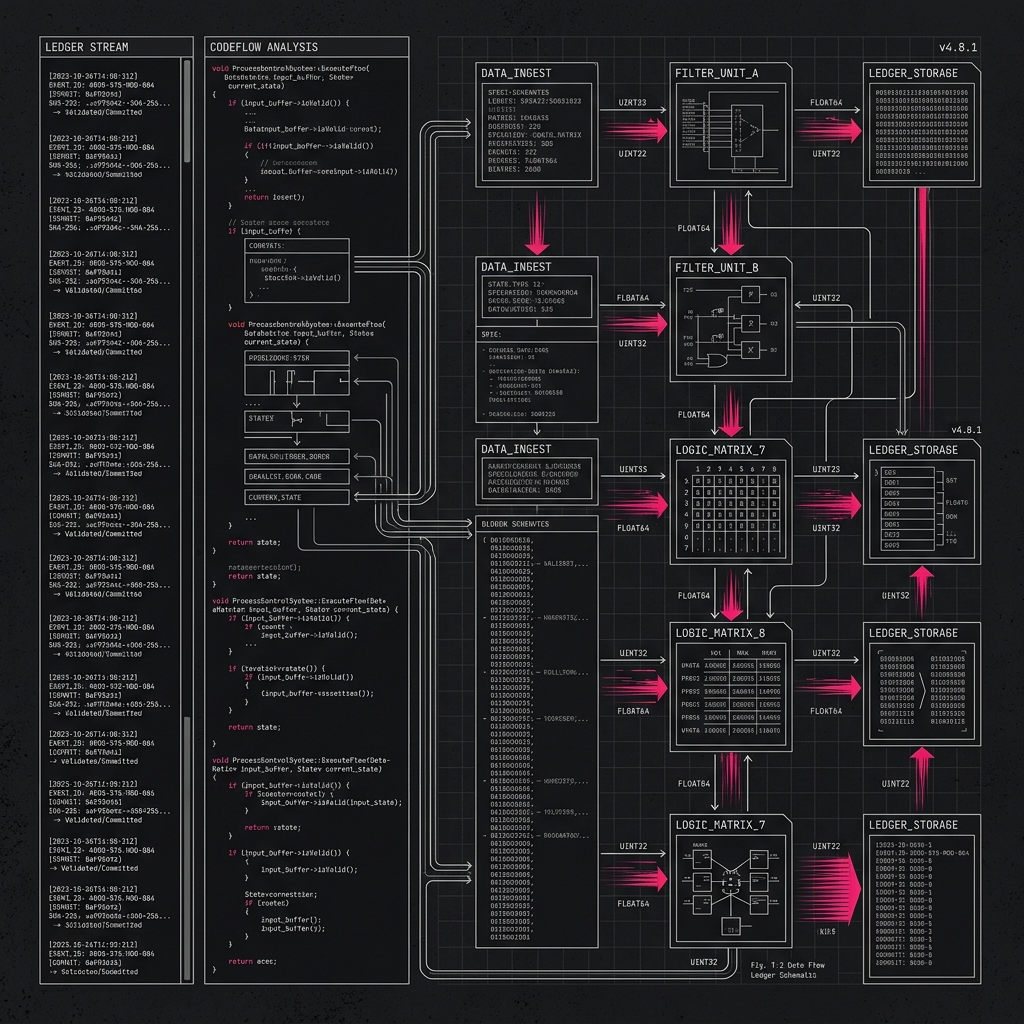 Code Ledger Data Stream Graphic