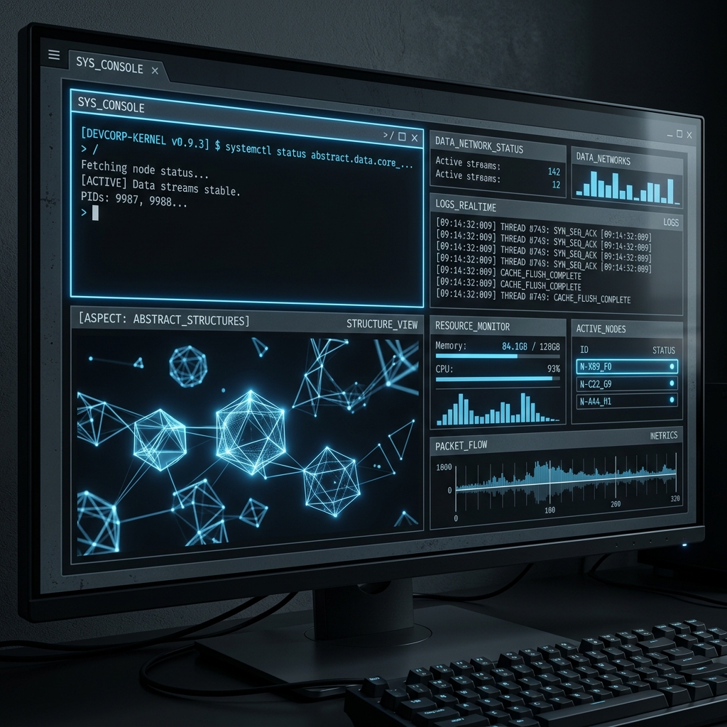 Abstract brutalist terminal UI